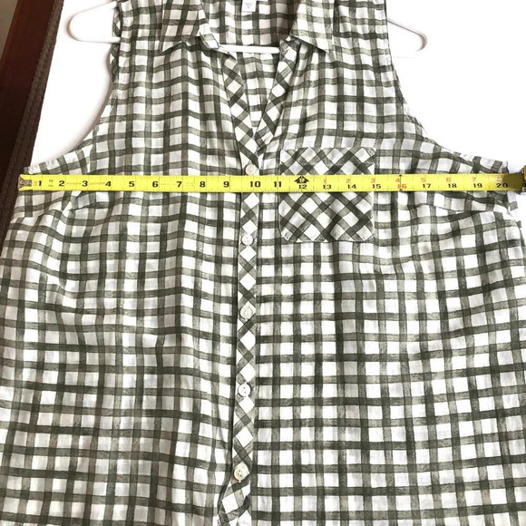 J.Jill Checkered Sleeveless Tie-Hem Blouse, Size M - Picture 6 of 10